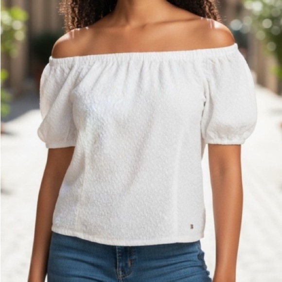 EUC Carolina Herrera Top, Algodon Cotton, Neutral, Sz 8, M, Off shoulder - Picture 14 of 14